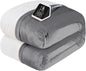 Westinghouse Heated Blanket Full Size, Soft Flannel to Sherpa Electric Blanket with 10 Heating Levels, 12 Hours Auto Off, Fast Heating Warming Blanket, Machine Washable, 72x84 Inch, Light Grey
