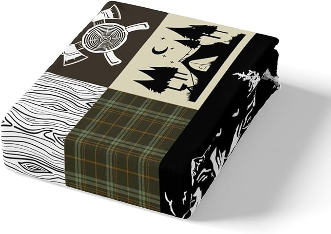 Camper Adventure Bedding Set King Size for Teens,Happy Camping Plaid Travel Trailers Decor Comforter Cover with 2 Pillowcases,Retro Tribal Aztec Exotic Duvet Cover Set Microfiber Quilt Cover