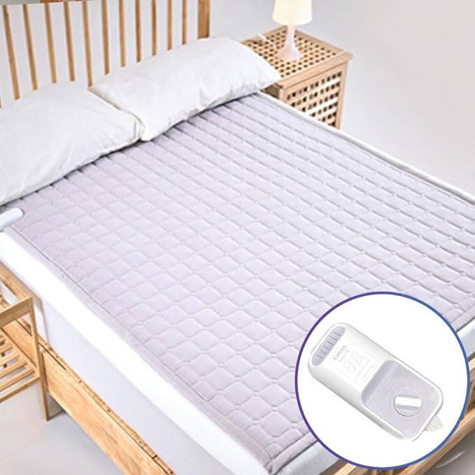 Heated Mattress Pad – Large Electric Bed Warmer, Dual-Zone Temperature Control, Washable 100% Cotton, Auto 15 Hours Shut Off, UL & KC Certified Heating Pad for Mattress, 35" x 70", Single
