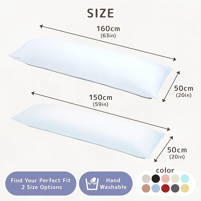 Comodo Body Pillow Cover with Zipper (Made in Japan / 63 x 20 inch (160 x 50cm) / Egg Yellow) Dakimakura Pillow (Anime/Maternity) 100% Cotton CMC9000R - Washable