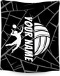 Volleyball Blanket, Personalized Volleyball Gifts for Teen Girls, Custom Girls Sport Blankets Gift for College Team Players, Black Soft Plush Kids Throw for Couch Sofa, 30"x40"