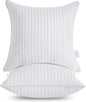 Oubonun 30 x 30 Throw Pillow Inserts, Firm and Fluffy Decorative Square Pillows for Couch Bed Sofa with Soft Cotton Cover White Cushion with Down Alternative Pack of 2