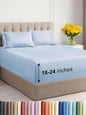 Extra Deep Twin XL Sheet Set - 4 Piece Breathable & Cooling Sheets - Hotel Luxury Bed Sheets Set - Easy & Secure Fit - Soft, Wrinkle Free & Comfy Sheets Set - Sky Blue Sheet Set w/Extra Deep Pockets