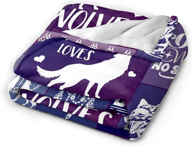 Wolf Blanket for Boys Girls, Cool Wolf Themed Design Printed Throw Blankets for Kids Lap, Chair, Warm Soft Cozy Blanket, 30"x 40"