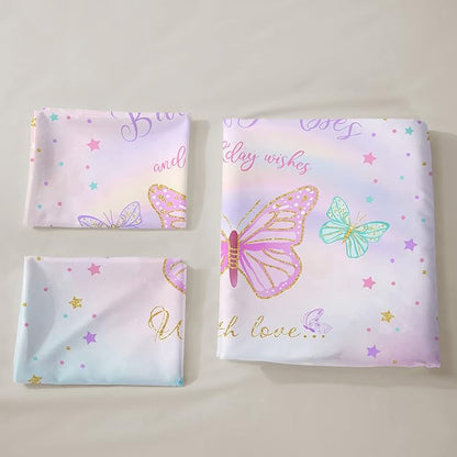 CVHOUSE Butterfly Duvet Cover Set Full Size,Butterfly Bedding Set,Butterflies Printed Comforter Cover Set for Girls Kids Teens,1 Quilt Cover 2 Pillowcases 3 Piece