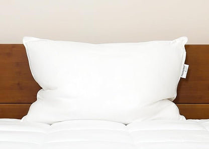 White Duck Down & Feather Pillow -2 Pack Pillows with Soft-Medium Support for Side & Back Sleepers King Size