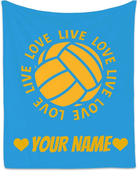 Personalized Volleyball Gifts, Volleyball Blanket for Teen Girls Team Player Party Decorations, Custom Sport Throw Gift Ideal for Women Adults, 60"x80"