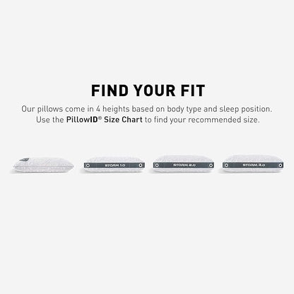 Bedgear Storm Performance Pillow – 1.0 - Cooling Bed Pillow for Hot Sleepers - Medium Firmness Pillow for All Sleep Positions, Washable & Removable Cover - 20" W x 26" L x 5.25" H