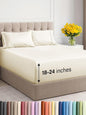 Extra Deep Twin Sheet Set - 4 Piece Breathable & Cooling Sheets - Hotel Luxury Bed Sheets Set - Easy & Secure Fit - Soft, Wrinkle Free & Comfy Sheets Set - Off White Sheet Set with Extra Deep Pockets