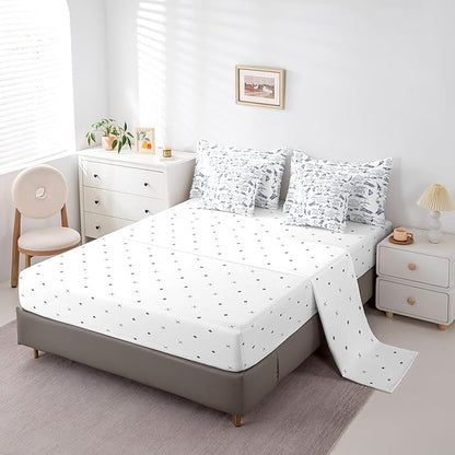 Aircraft Comforter Set With Sheets 7 piece Twin Size Kids Airplane Print Bedding Set Aircraft Flying Bed in a Bag Sketch Style Blue White Bed Set with Comforter,Sheets,Pillowcases,Cushion Covers