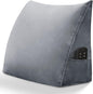 Triangular Reading Pillow Wedge Headboard Back Support Pillow for Sitting up in Bed Daybed Bolster Backrest Couch Sofa Corner Cushion Medium Velvet Gray