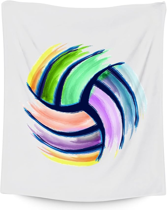 Volleyball Blanket, Volleyball Gifts for Teen Girls, Girls Sport Blankets Gift for College Team Players, White Soft Plush Kids Throw for Couch Sofa, 40"x50"