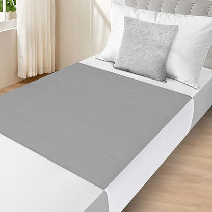 Bed Pads Washable Waterproof for Incontinence Adults, Reusable Wetting Pad Mattress Protector Underpads Tuckable Quick Dry, Fits Twin/Twin XL Size Bed, 36" x 37", Gray