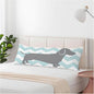 Dachshund Dog 20"X54" Body Pillow Case, Zigzag Dachshund Dog Side Sleeper Body Pillow Covers Long Pillow Case Protector Throw Pillow Cushion Cover for Couch Bed Sofa Car, Blue White