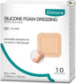 Dimora Silicone Foam Dressing with Border Adhesive 4"x4" Wound Dressing First Aid Bandage for Wound Care 10 Pack