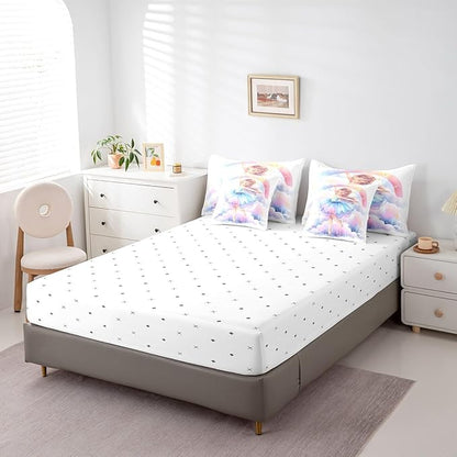 Feelyou Ballet Girls 7Piece Bedding Set King Size Cute Ballet Girls Comforter Set with Sheets for Kids Teens Toddler Dancing Girl Bed in a Bag Rainbow Bed Set