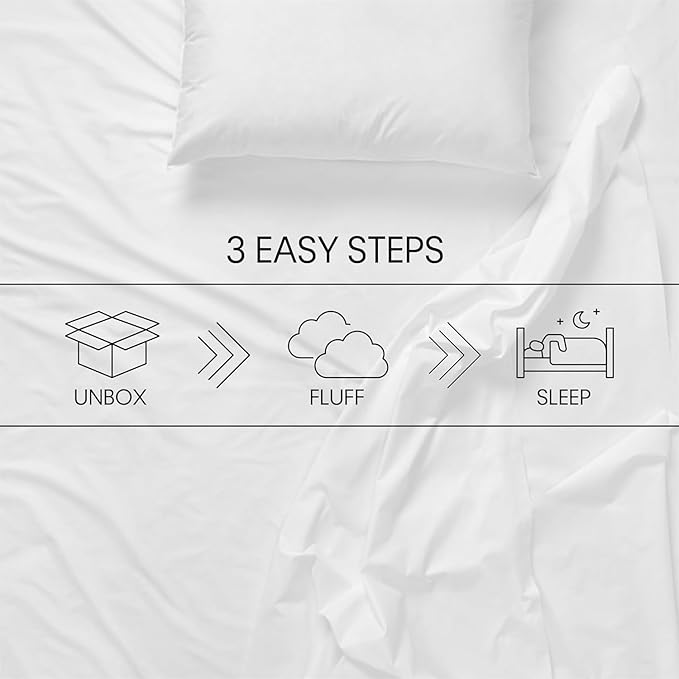 Calvin Klein Geometric Print 20" x 28" Standard/Queen Size Set of 2 Bed Pillows for Sleeping, White