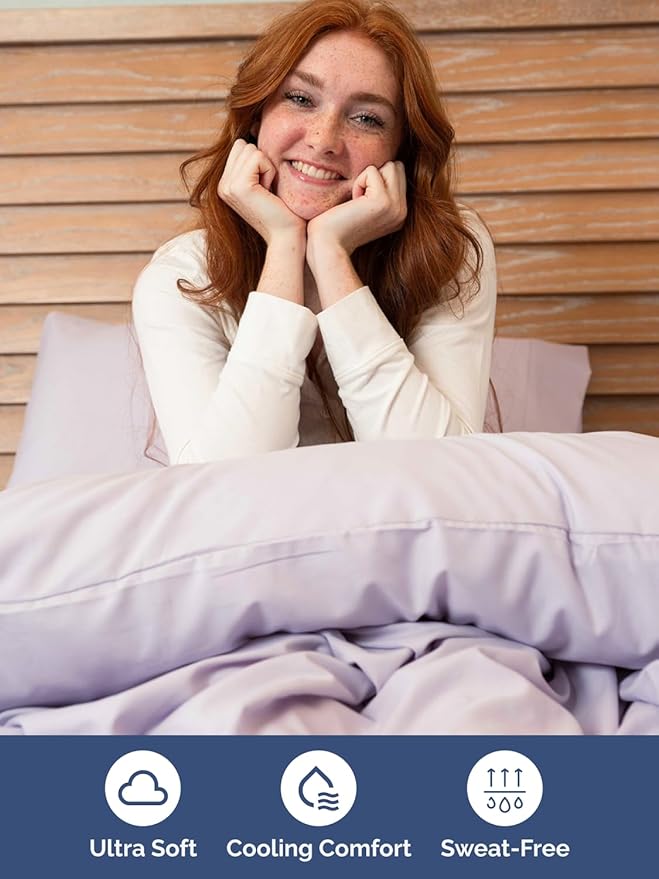 Extra Deep King Sheet Set - 6 Piece Breathable and Cooling Sheets - Hotel Luxury Bed Sheets Set - Easy Fit - Soft, Wrinkle Free and Comfy Sheets Set - Light Lavender Sheet Set with Extra Deep Pockets