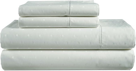 100% Egyptian Cotton Sheets King Size– Silky Sateen Weave for All Season Comfort, 15" Deep Pocket King Sheet Set, OEKO-TEX Certified, Fade Resistant, Durable Hotel Comfort at Home -Swiss Dot Mineral