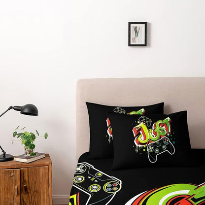 3D Print Paiting Gamepad Duvet Cover Set Gaming Comforter Cover Full Size Bed Set Gamer Beddings Boy Kid Bedroom Decorations