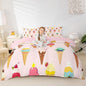 Castle Fairy Ice Cream Comforter Cover Twin Pink Cool Bedding Set Children Favorite Duvet Cover for Boys Girls Bedspread Cover 2pcs (1 Duvet Cover +1 Pillowcases),Multi 7