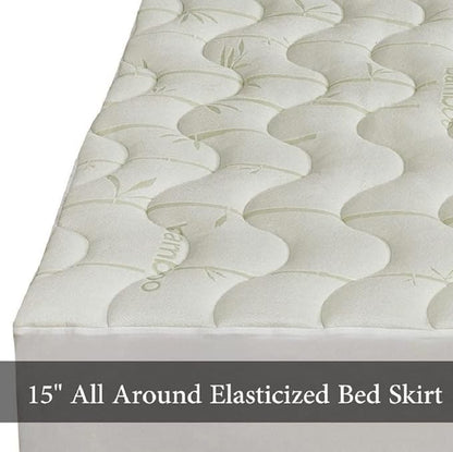 sheetsnthings Waterproof Rayon from Bamboo Jacquard California King Mattress Pad, White