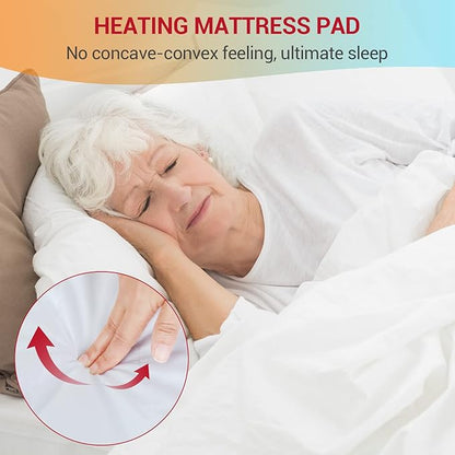Comfytemp Heated Mattress Pad Mini Twin Size 31" x 55", Single Controller Quilted Electric Mattress Pads with 7- Layer Structure, 3 Heat Settings, 10H Auto-Off, Gifts for Grandma Mom Wife, Washable