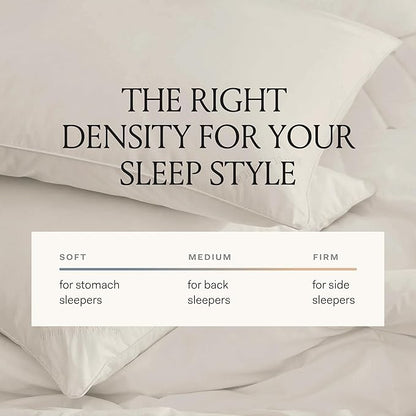 BOLL & BRANCH Down Alternative Pillow - Soft, Standard - Cooling Shell - Hypoallergenic Primaloft Luxury Down Alternative Fill - Superior Support