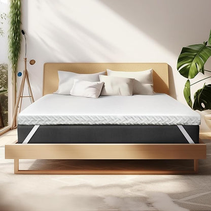 3 Inch Gel Memory Foam Mattress Topper Twin XL Size for Back Pain, Cooling Mattress Pad Bed Topper with Removable and Washable Bamboo Cover, CertiPUR-US & Oeko-Tex Certified – White