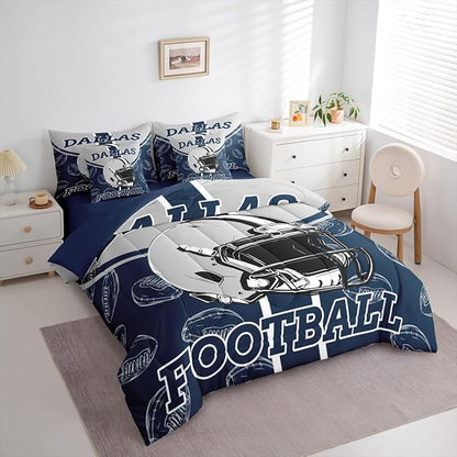 Feelyou Football Comforter Set Full Size 7 Pieces Ball Games Bedding Set for Kids Boys Girls Rugby Bed in a BagFootball Bedroom Decor Rugby Sports
