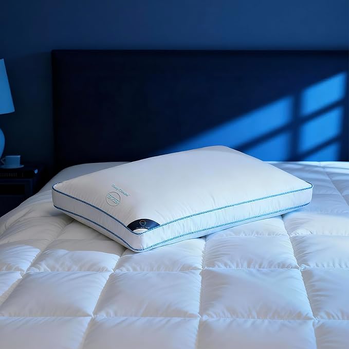 37.5® Temperature Regulating Hotel Bed Pillows King Size Set of 1, 300 Thread Count Down Alternative Pillow with 2” Gusset, Machine Washable for Side or Back Sleeper Pillows, 17"x 33"