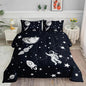 Astronaut Space Rocket Comforter Set 3D Printed Bedding Set with 1 Comforter and 2 Pillowcases for Boys and Girls Bedroom All Season(Space Queen)