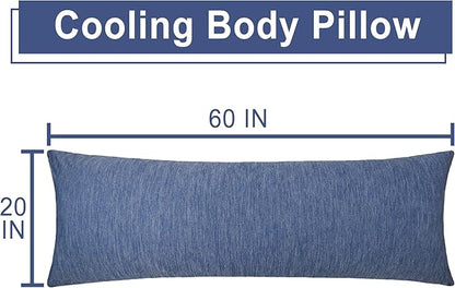 DWCN Memory Foam Body Pillow – Cooling Breathable & Supportive Full Length Pillow for Side Sleepers, Pregnancy, Leg & Back Pain Relief, 20x60 Inch Blue