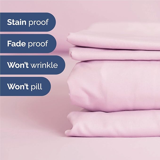 Twin XL 4 Piece Sheet Set - Comfy Breathable & Cooling - Ultra Soft Hotel Luxury Bedding Set w/ 8-16 Inch Deep Pockets - 1 Flat & 1 Fitted Sheet & 2 Pillowcases - Wrinkle Free & Easy Care - Light Pink
