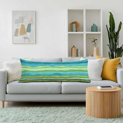 Sea Waves Decorative Home Pillow Covers Watercolor Waves Blue Green Body Pillow Cover Side Sleeper Pillow Cushion Cover Bedding Body Pillowcase for Sofa Patio Shop 20x54 Inch