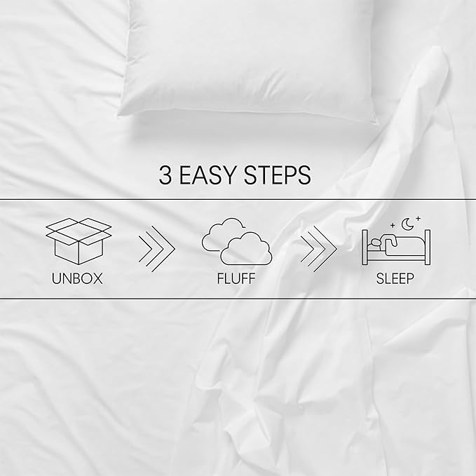 Calvin Klein Logo Medium 20" x 36" King Size Set of 2 Bed Pillows for Sleeping, White