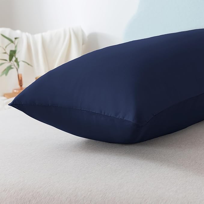 Ubauba Memory Foam Body Pillow with Cover, Full Large Body Pillows Insert for Adults with Envelope Closure Pillowcase, Firm & Fluffy Long Bed Pillows for Sleeping (20x54 inch, Navy)