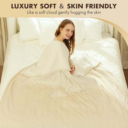 Heating Blanket Full Size 72" x 84" - Fluffy Ultra Soft Flannel Electric Blanket with 6 Heating Levels & 10 Hours Adjustable Timer, Fast Heating and Heated Lap Blanket for Office (White)
