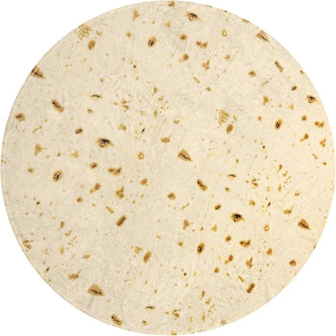 HDFK Tortilla Blanket Adult Size Beige Yellow Double Sided Throw Taco Realistic Food Blankets Lightweight Flannel Fleece White Elephant Funny Gifts for Kids 60 inches for Women Cozy Soft Teen Novelty