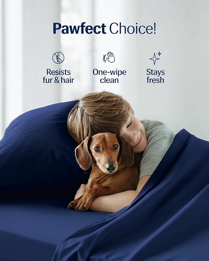 REST® Evercool®+ Starter Sheet Set, Full Size, Blue, Breathable Bed Sheet for Hot Sleeper and Night Sweats, with Pillowcases, Ionic+ Self-Cleaning Silver Yarn for Sensitive Skin, 3PCS No Flat Sheet