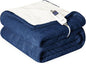 Heat Blanket 72”x84” Full Size,Soft Flannel & Sherpa Reversible Electric Blanket with 10 Heat Settings,12 Timer Setting and 8 Hours Auto-Shut Off,ETL Certified Machine Washable,Dark Blue