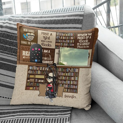 ENCYCOM Personalized Book Reading Pocket Pillow - Custom Reading Pillows with Name – Uniqua Gift for Bookworm Girls, Women Who Love Books, Perfect for Bed or Cozy Corner (Reading Pillow 04)