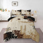 Feelyou Abstract Bedding Set Kids Modern Abstract Art Comforter Set Brown Grey Black Comforter for Boys Room Decor Lightweight Duvet Set Full Size with 2 Pillow Case