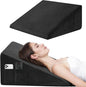 Wedge Pillow, 7.5 Inch Bed Wedge Pillow for Headboard, Pillow Wedge for Acid Reflux Relief, After Surgery, Sleeping，Back Pain Relief, Memory Foam Top, Black