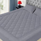 King Size Mattress Pad Cotton Top Mattress Cover Quilted Fitted Mattress Protector with 18-22" Deep Pocket Down Alternative Fill Noiseless & Breathable (King, Dark Grey)
