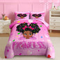 Nesker 5 Pcs Comforter Set Twin Size, Pink Princess Bedding for Kids Teen, Cute Fairy Fantasy Girl Bed Sheet with Pillowcase & Sham