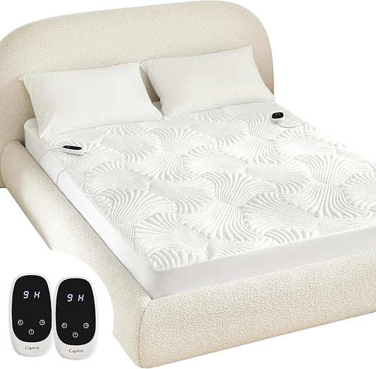 Heated Mattress Pad King, Electric Mattress Pad Bed Warmer with 9 Heat Settings, Memory Function, 1-12 Hours Auto Off, Deep Pocket, Machine Washable, 78"x 80"