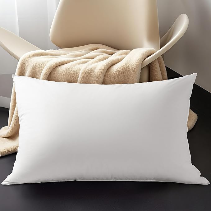 Shilucheng Goose Down Pillow Queen Size Set of 1 Pack,900+ Fill Power Luxury Hotel Quality Bed Feather Pillow for Side Back Stomach Sleepers, Soft 100% Cotton Shell（White,20" x 30"）