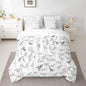 Feelyou Dinosaur Comforter Set With Sheets 7 piece Queen Size 3D Digital Print Bedding Set Jungle Dino Bed in a Bag Wild Animal Black and White Bed Set with Comforter,Sheets,Pillowcases,Cushion Covers