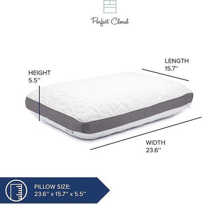 Perfect Cloud Double Airflow Ventilated Memory Foam Bed Pillow for Sleeping - 5.5-inch Breathable Cooling Medium-Loft (Standard)